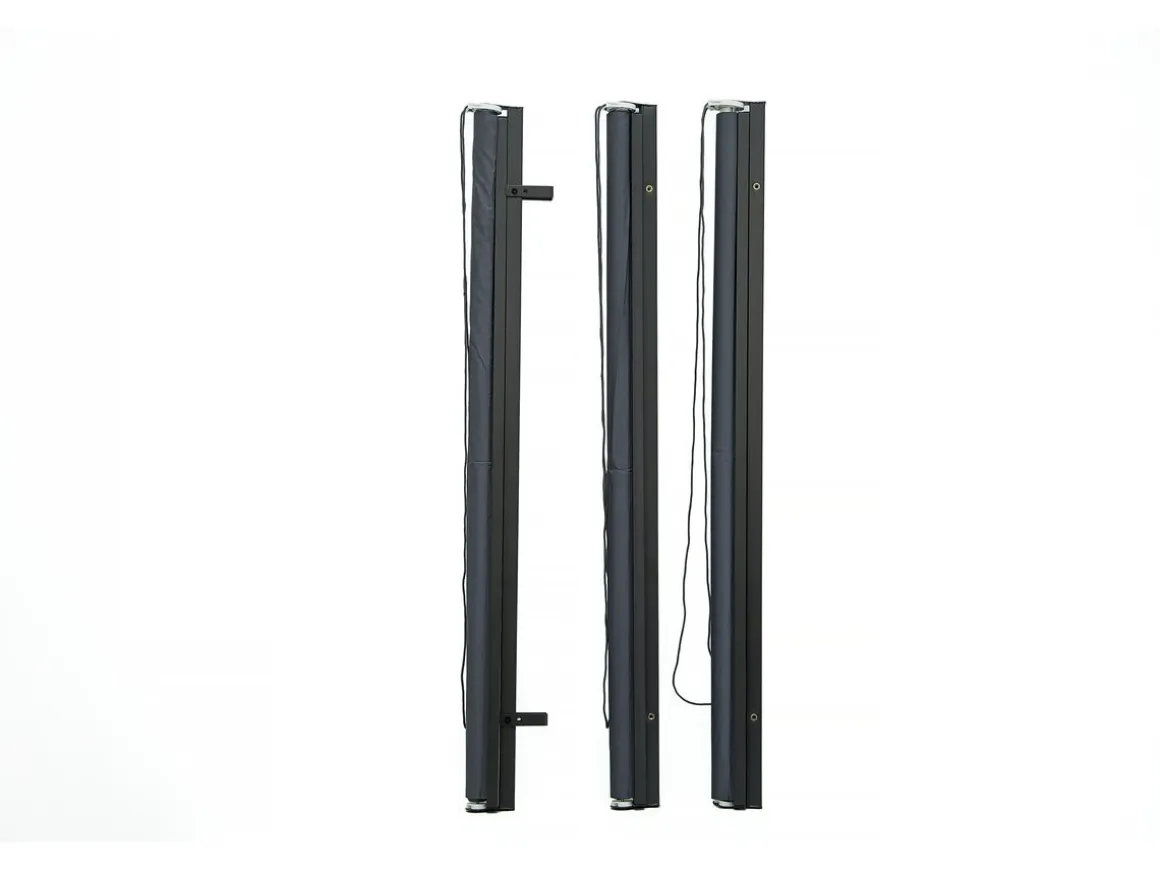 Lot de 3 stores rétractables pergola - 124 x 225 cm - Gris anthracite