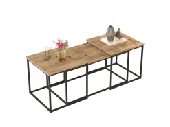 Lot de 3 tables basse en bois