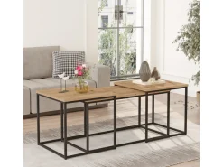 Lot de 3 tables basse en bois