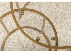 Lot de 2 tables basses en métal "Aurum" - 60 x 60 x 43 cm - Or Transparent