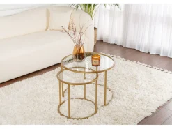 Lot de 2 tables basses en métal 