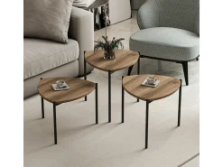 Lot de 3 tables basses gigognes en bois 