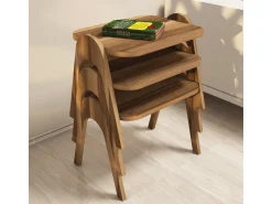 Lot de 3 tables basses gigognes en bois