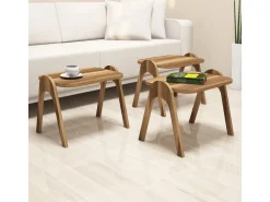 Lot de 3 tables basses gigognes en bois