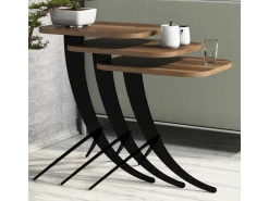Lot de 3 tables basses gigognes en bois
