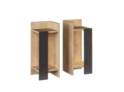 Lot de 2 tables de chevet en bois "Elos" - 25 x 27 x 60 cm - Marron
