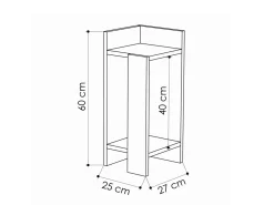 Lot de 2 tables de chevet en bois "Elos" - 25 x 27 x 60 cm - Marron