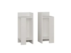 Lot de 2 tables de chevet en bois "Elos" - 25 x 27 x 60 cm - Blanc