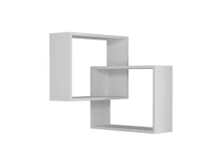 Lot de 2 étagères murales d'angle en bois "Ring" - 68 x 60 x 68 cm - Blanc