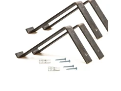 Lot de 2 étagères murales en bois en bois "Looby" - 60 x 14 x 16 cm - Marron