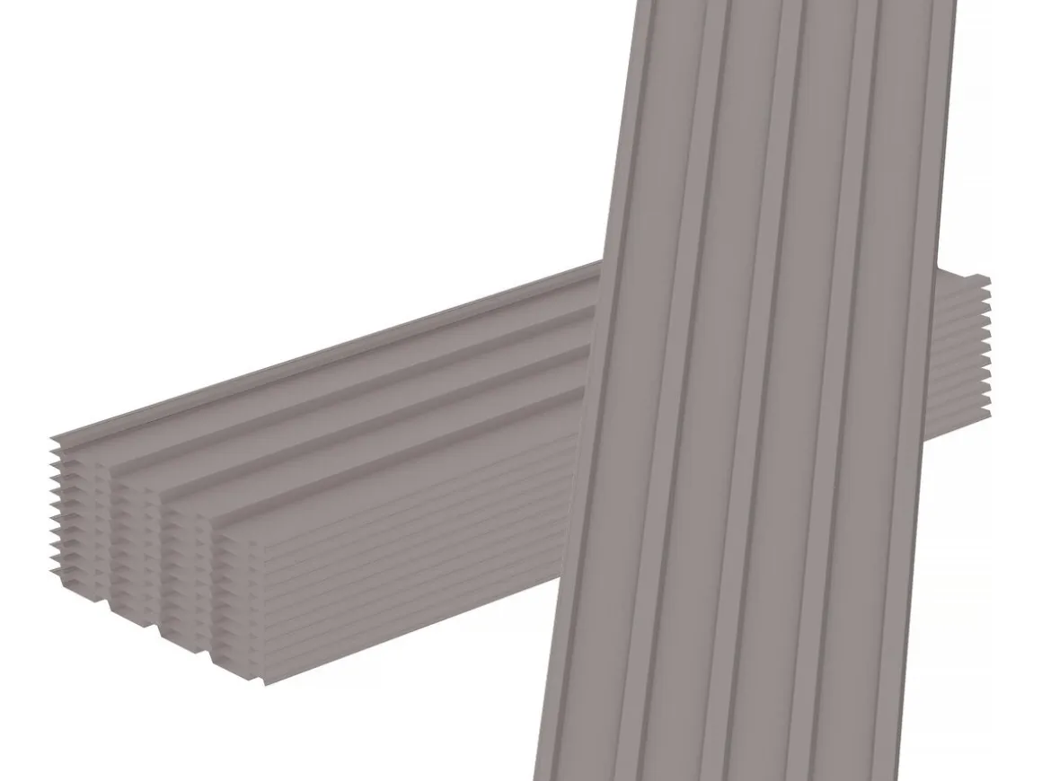 Lot de 12 tôles de bardage en acier galvanisé "Atlanta" - 129 x 42 cm - Taupe