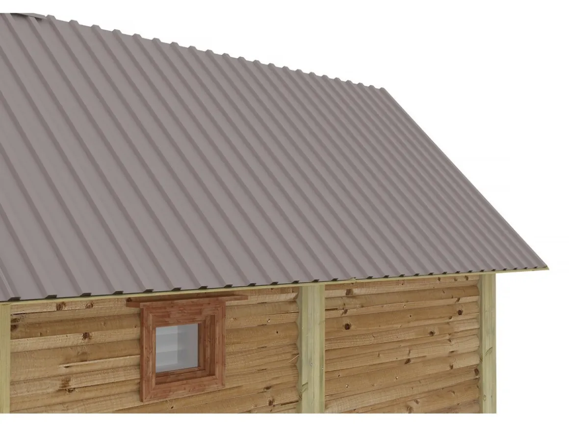 Lot de 12 tôles de bardage en acier galvanisé "Atlanta" - 129 x 42 cm - Taupe