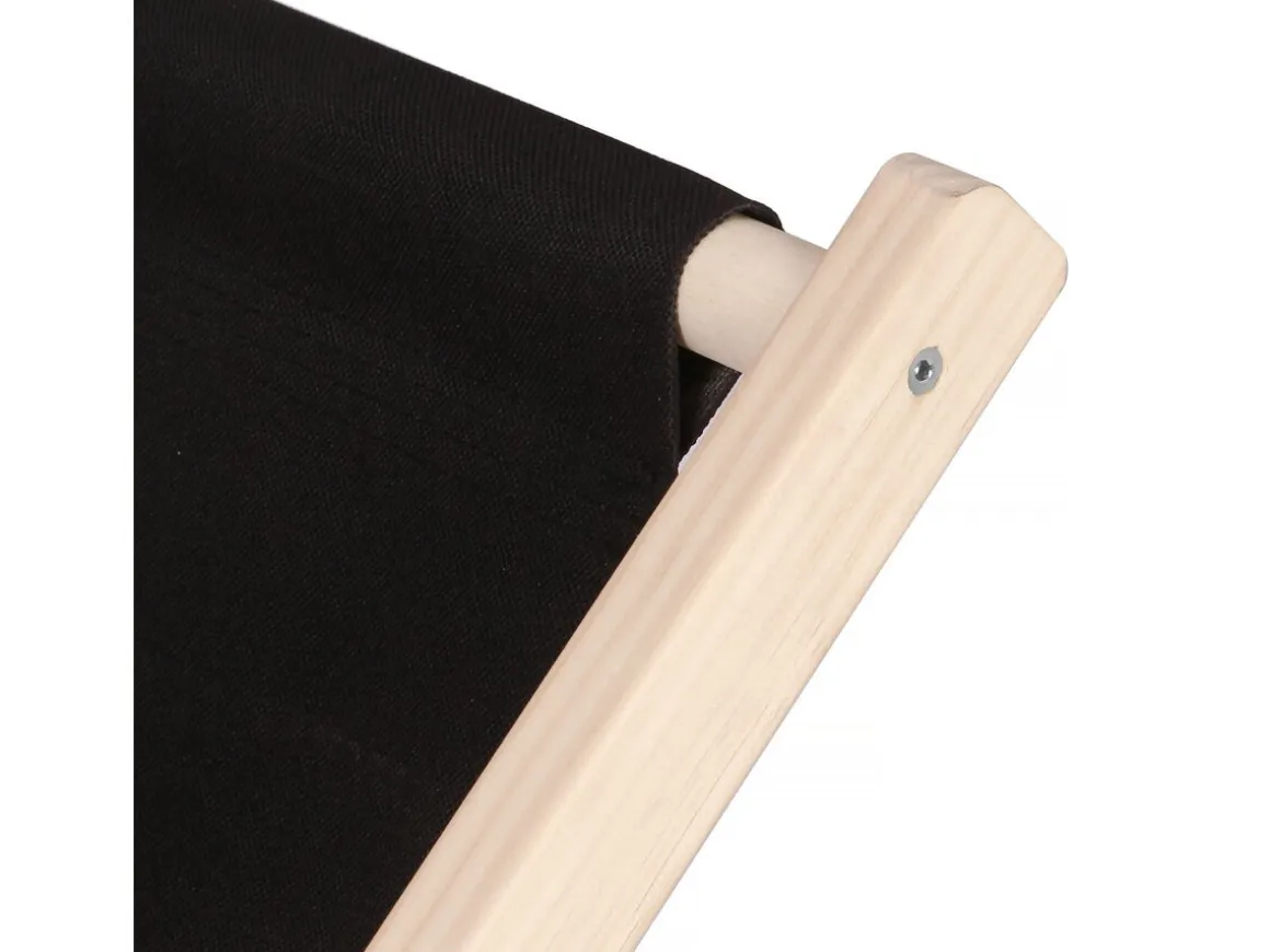 Lot de 2 transat en bois "Chilienne" - 107 x 56.5 x 81 cm - Noir