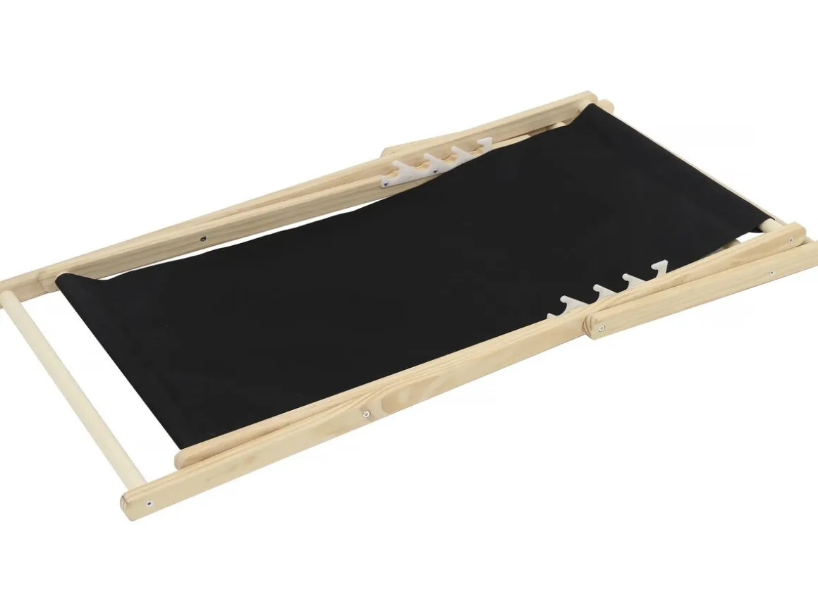 Lot de 2 transat en bois "Chilienne" - 107 x 56.5 x 81 cm - Noir