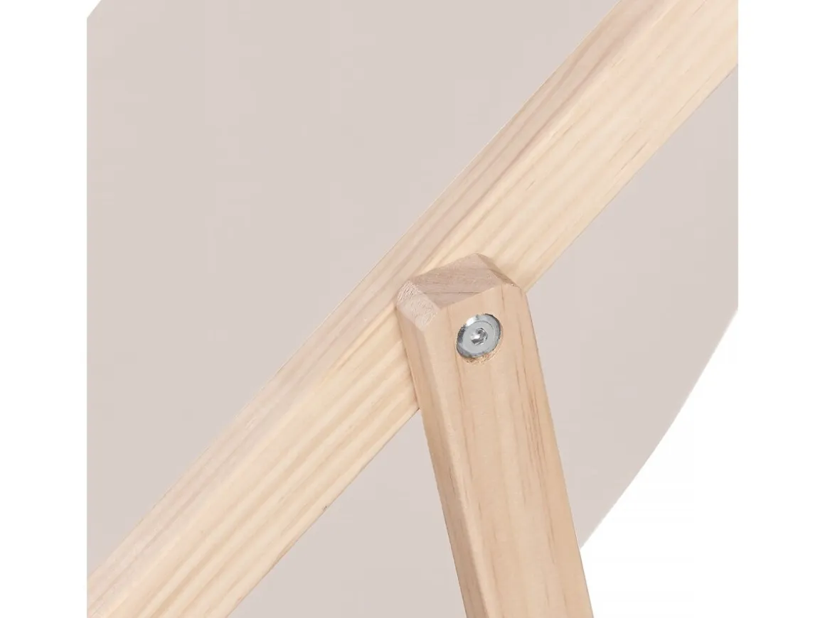 Lot de 2 transats en bois "Chilienne" - 107 x 56.5 x 81 cm - Ecru