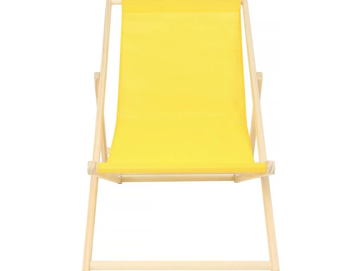 Lot de 2 transats en bois "Chilienne" - 107 x 56.5 x 81 cm - Jaune
