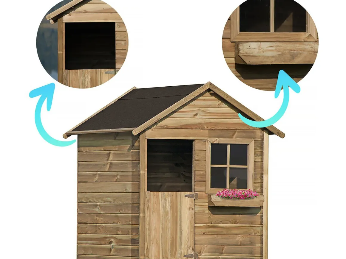 Maisonnette "Coccinelle" - 126 x 112 x 158 - Bois