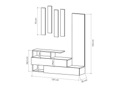 Meuble d'entrée avec miroir en bois