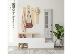 Meuble d'entrée avec miroir en bois