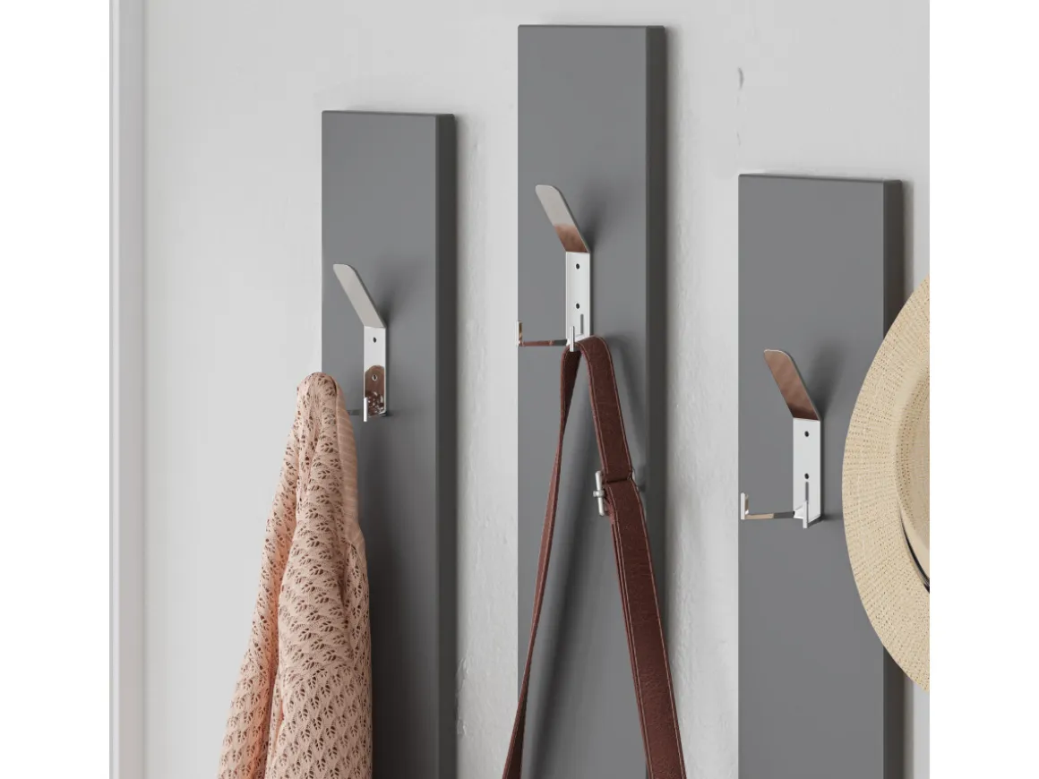 Meuble d'entrée avec miroir en bois "Ramda" - 137 x 35 x 154 cm - Gris anthracite