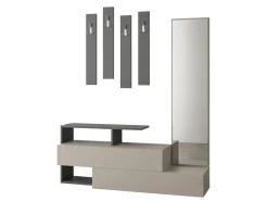 Meuble d'entrée avec miroir en bois