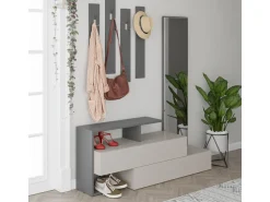 Meuble d'entrée avec miroir en bois