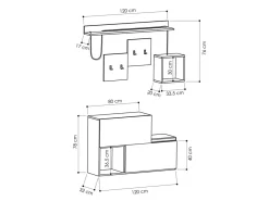 Meuble d'entrée en bois 