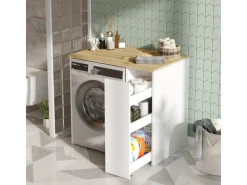 Meuble de salle de bain pour lave-linge en bois