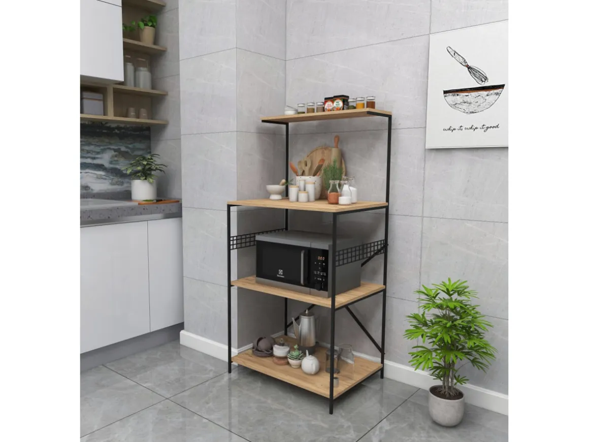 Meuble multi-usages en bois "Anemon" - 60 x 45 x 124 cm - Marron