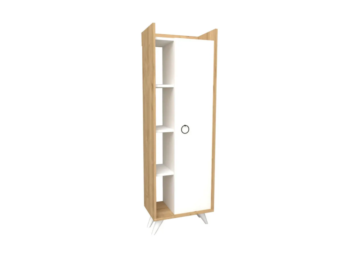 Meuble multi-usages en bois "Ilgim" - 50 x 31 x 140 cm - Blanc