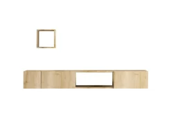Meuble TV avec étagère murale en bois 