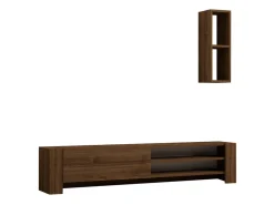 Meuble TV avec étagère murale en bois 