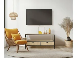 Meuble TV avec tiroir style industriel 
