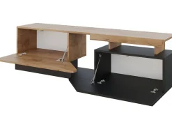 Meuble TV "Ceelias" -160 x 46 x 35 cm - Gris/Marron