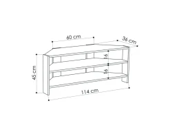 Meuble TV d'angle en bois "Thales" - 114 x 36 x 45 cm - Beige