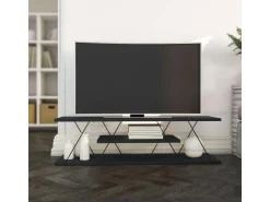 Meuble TV en bois "April" - 120 x 30 x 33 cm - Gris anthracite
