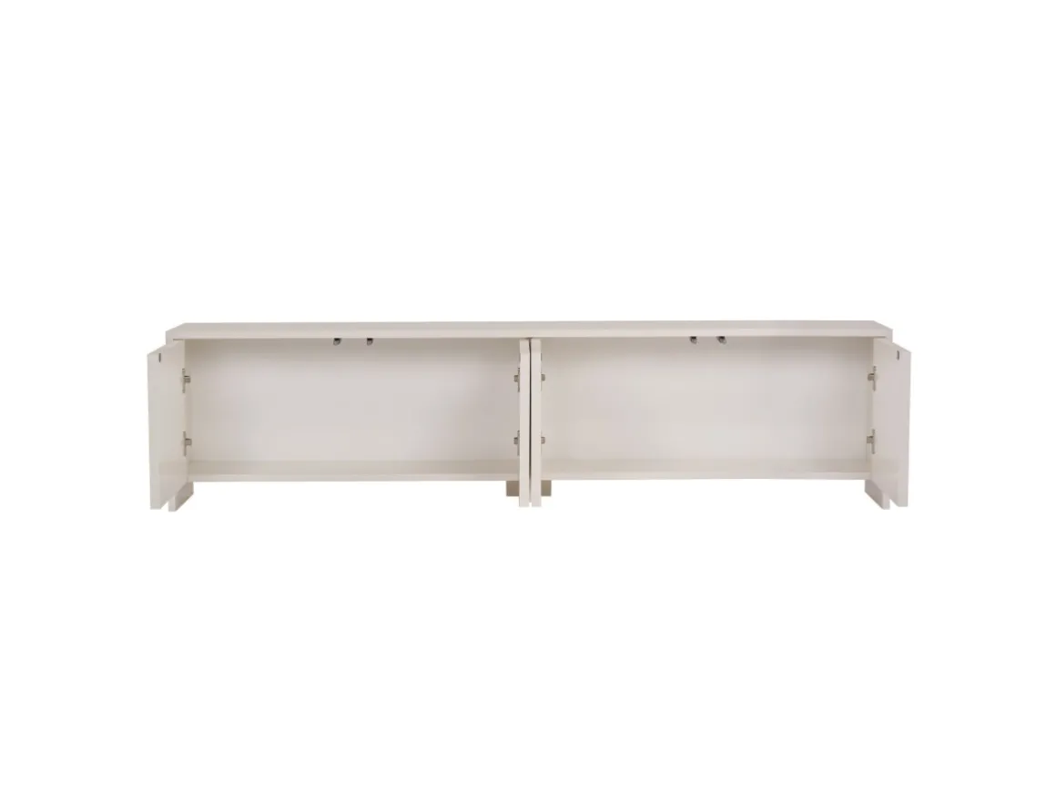 Meuble TV en bois "Aurelia" - 180 x 32 x 45 cm - Crème