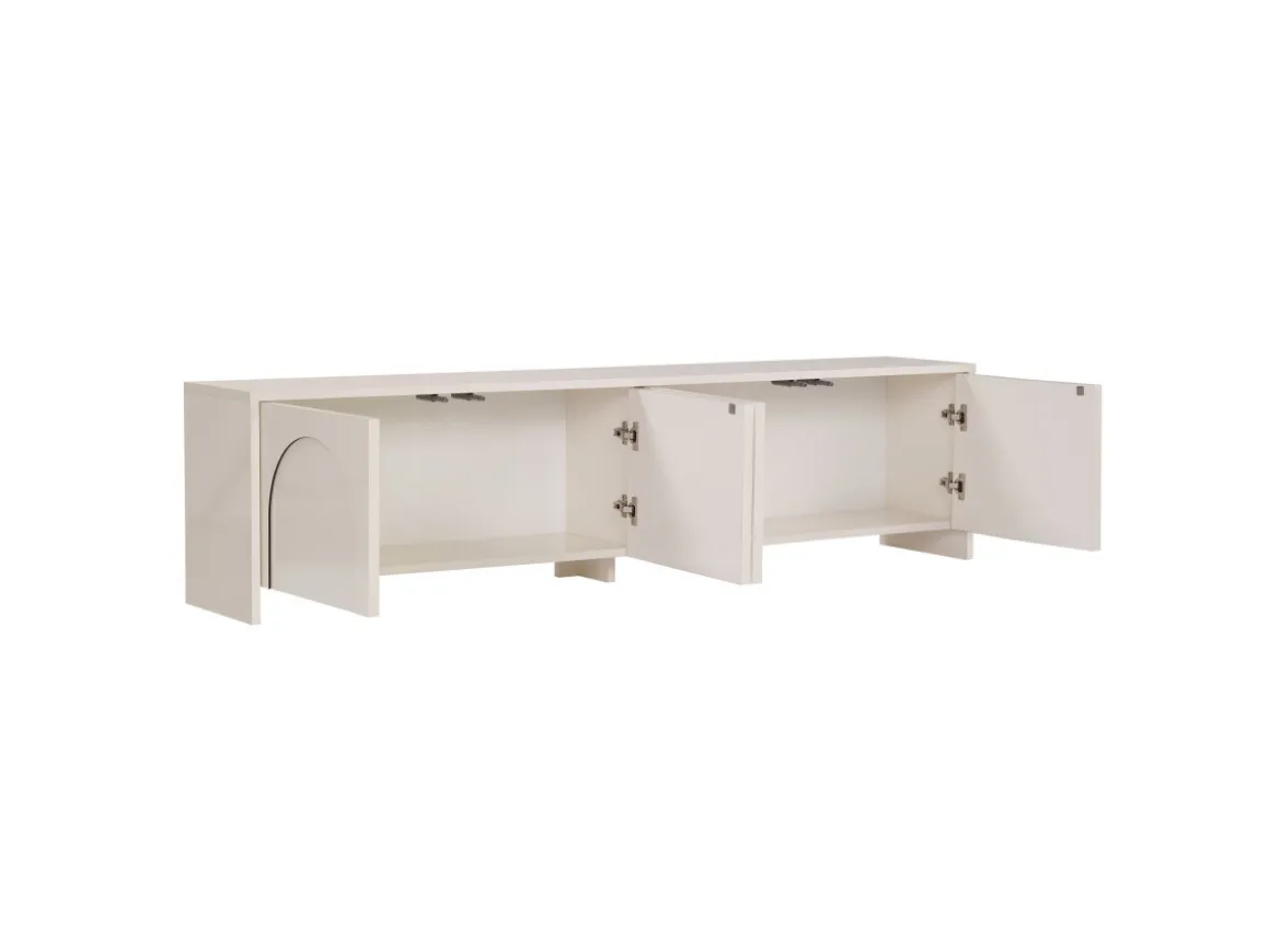 Meuble TV en bois "Aurelia" - 180 x 32 x 45 cm - Crème