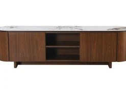 Meuble TV en bois avec plateau en céramique