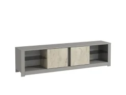 Meuble TV en bois "Aydos" 180 x 35 x 45 cm - Gris