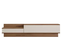 Meuble TV en bois "Barko" - 160 x 35 x 35 cm - Pin atlantiqueBlanc