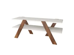 Meuble TV en bois "Basic" - 120 x 33 x 45 cm - Blanc