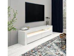 Meuble TV en bois "Bati" - 150 x 36 x 46 cm - Blanc