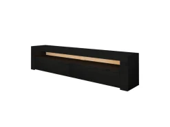 Meuble TV en bois "Bati" - 150 x 36 x 46 cm - Noir