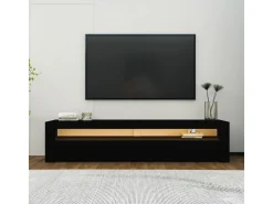 Meuble TV en bois "Bati" - 150 x 36 x 46 cm - Noir
