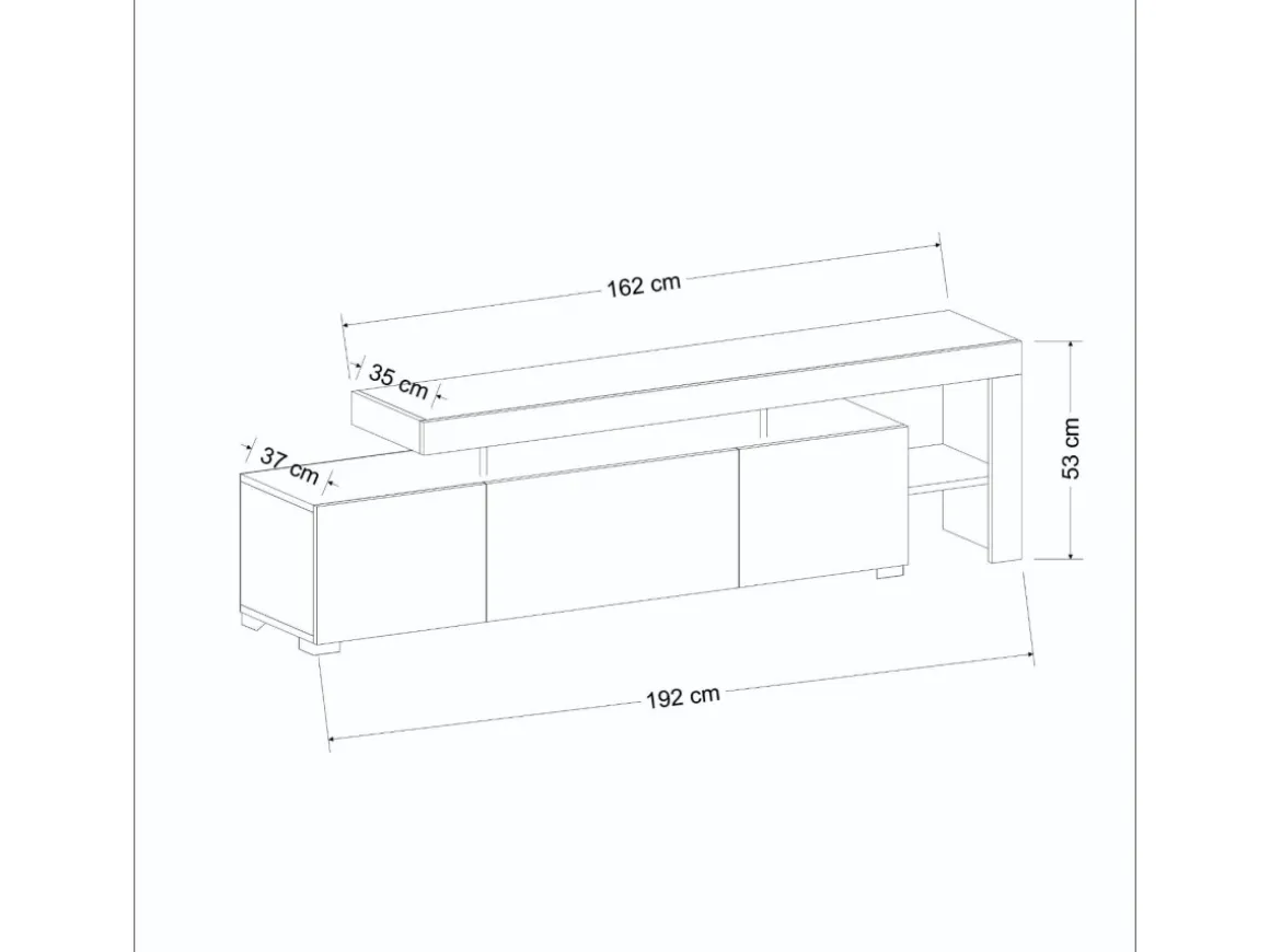 Meuble TV en bois "Beliz" Meuble TV - 192 x 37 x 53 cm