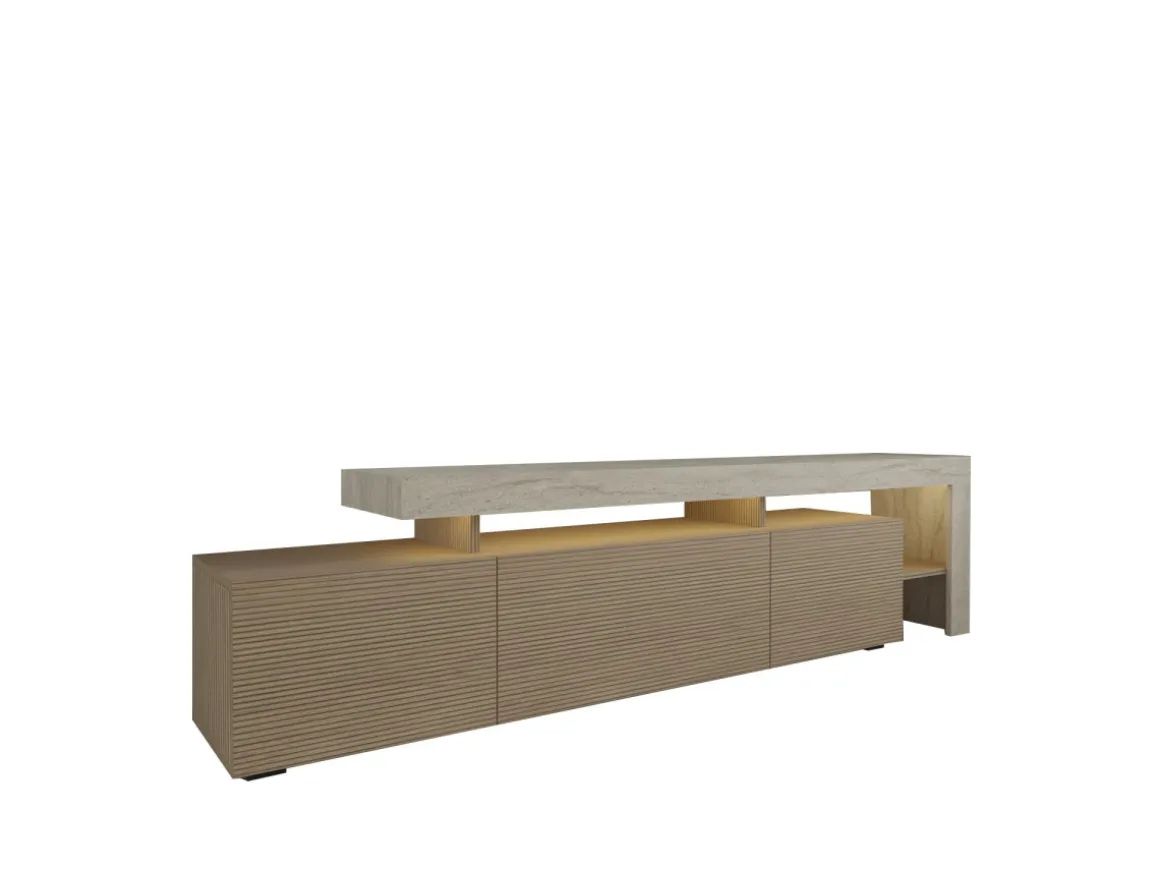 Meuble TV en bois "Beliz" - 192 x 37 x 53 cm - Beige