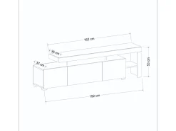 Meuble TV en bois "Beliz" - 192 x 37 x 53 cm - Travertin