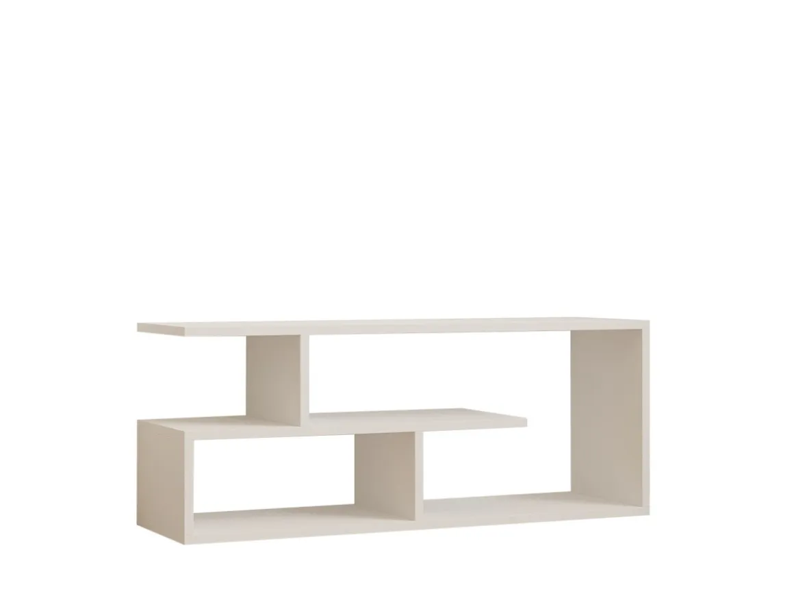 Meuble TV en bois "Cafu" - 100 x 29 x 40 cm - Blanc