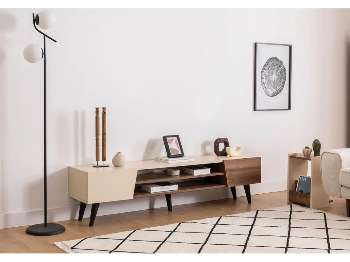 Meuble TV en bois "Clark" - 180 x 37 x 45 cm - Marron